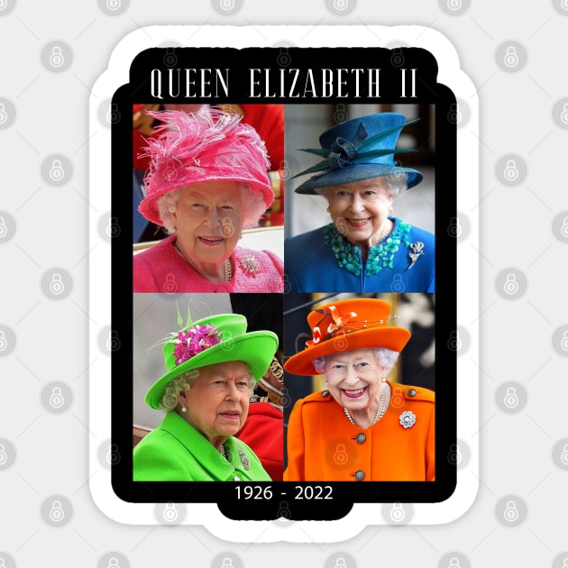 Rip Queen Elizabeth II God Bless the beautiful Queen 1926-2022 Sticker by myartworkdiary